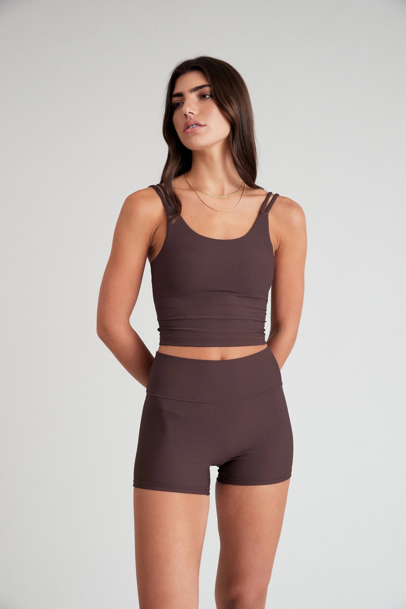 Sports top with vented fit -EcoRib Strappy Crop