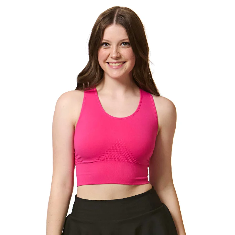 Sports top with slit profile -Fearless Seamless Crop Top - Pink