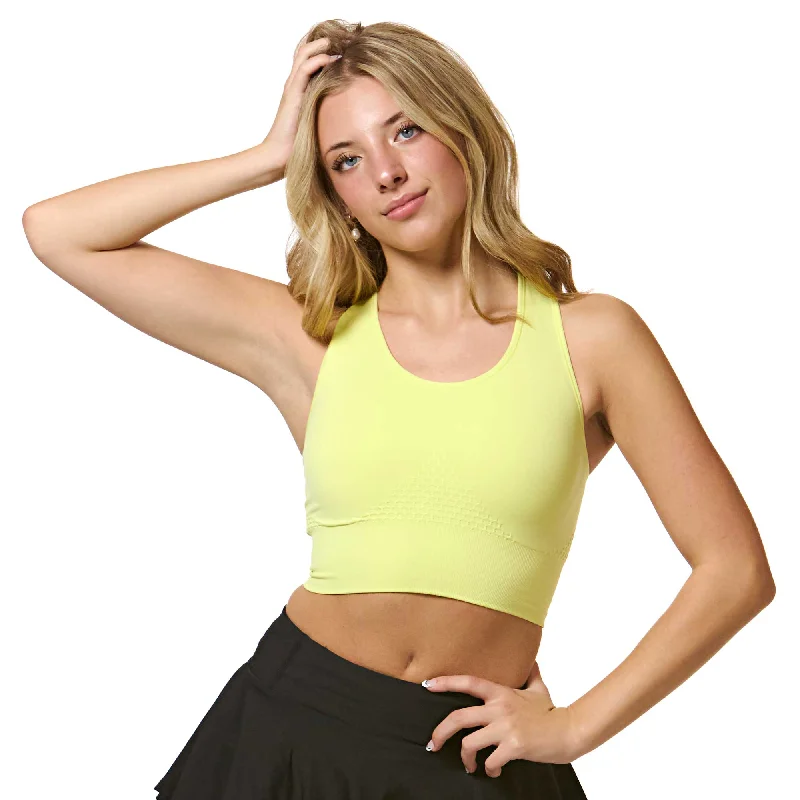 Sports top for wet runs -Fearless Seamless Crop Top - Yellow