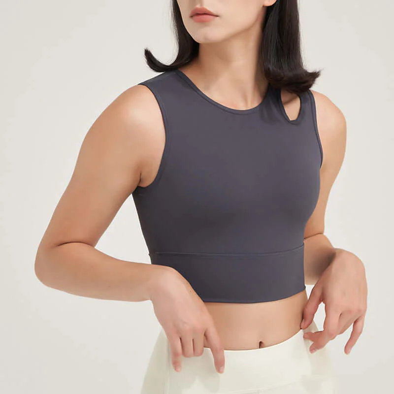 Sports top with split shape -Fitness Crop Top