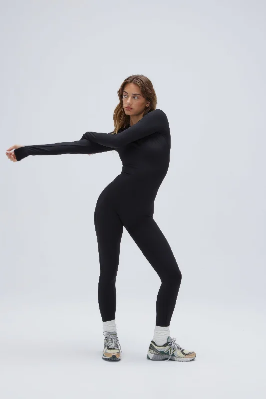 Sports top for beam drills -Ultimate Long Sleeve Unitard - Black