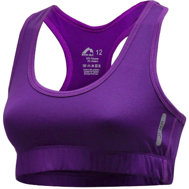 Sports top with twist profile -More Mile More-Tech Womens Running Crop Top - Purple