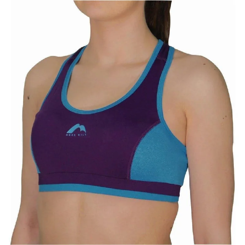 Sports top with cord trim -More Mile Prime Womens Running Crop Top - Purple