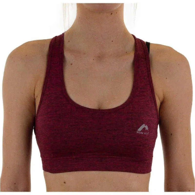 Sports top with carved neck -More Mile Train To Run Womens Running Crop Top - Purple