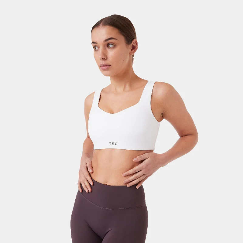 Sports top with beat dashes -REC GEN - PROform Sport Crop White