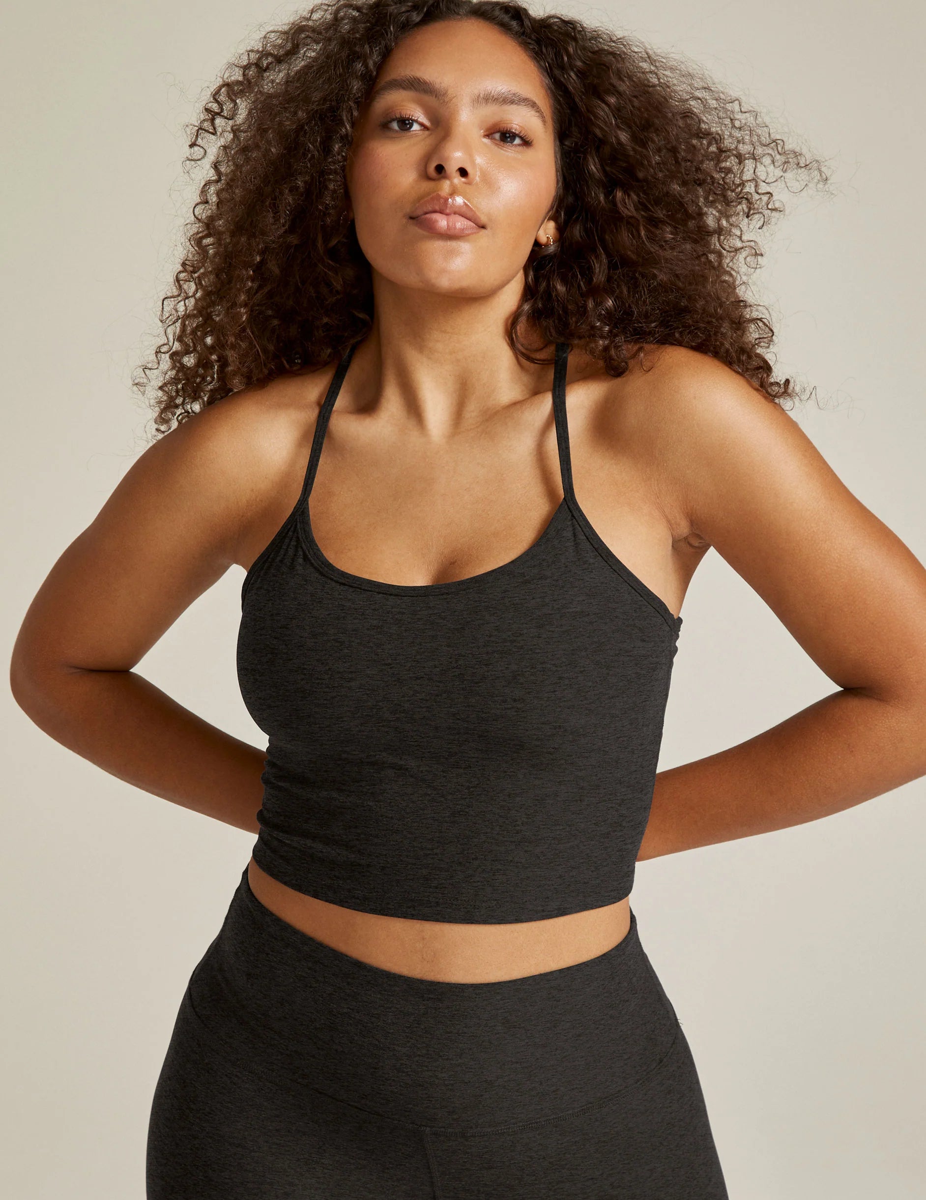 Sports top with surge sprints -Beyond Yoga Slim Crop Racerback - Darkest Night