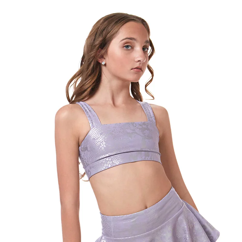 Sports top with tempo sprints -Vitality Bandeau Top - Lavender Snake