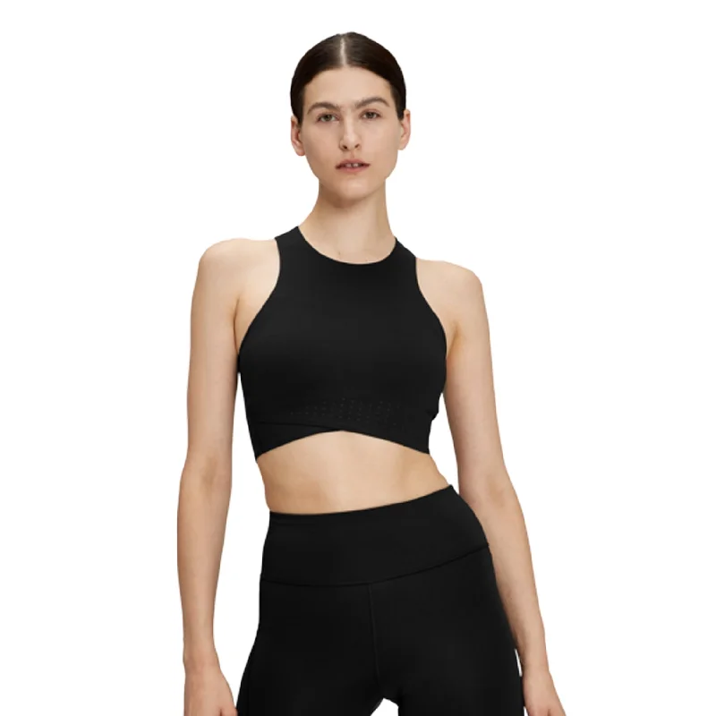 Sports top with floor drills -Womens On Running Race Crop Top