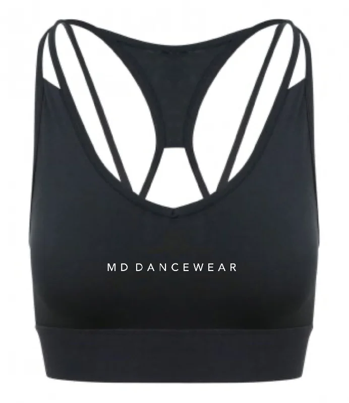 Sports top with matrix design -Ladies Cross Back Crop Top