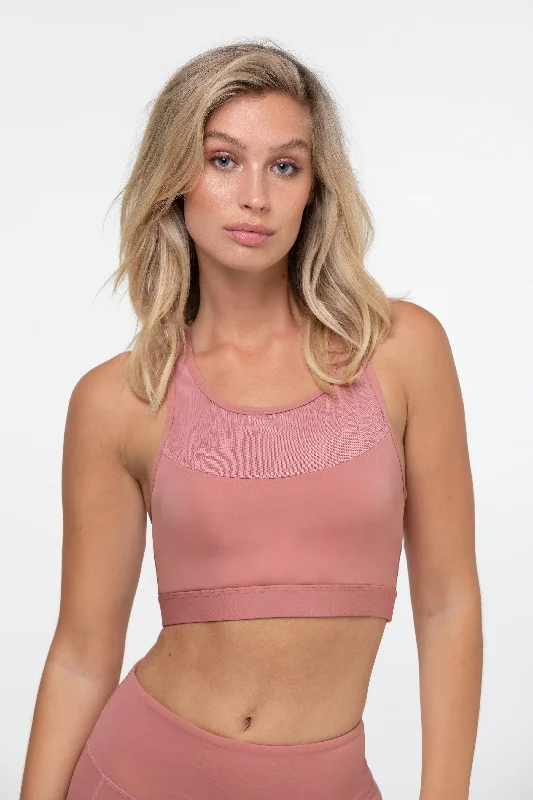 Sports top with split shape -Open Plains Racer Back Crop