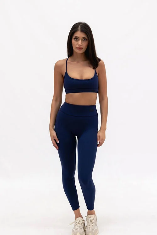 Sports top with light shape -Mia Smooth Crop Top - Navy