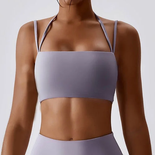 Sports top with thick shape -Zara Smooth Crop Top - Pastel Lilac