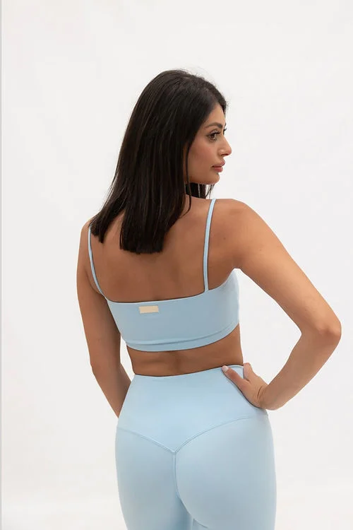 Sports top for tchoukball games -Zara Smooth Crop Top - Sky Blue